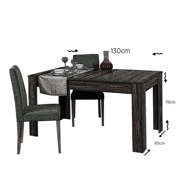 Hanah Home Oblo Mesa de comedor extensible Nogal